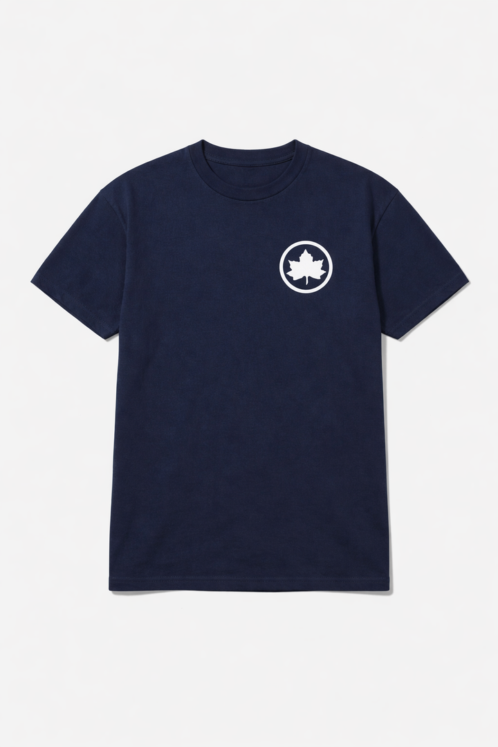 Bleecker Playground Tee Navy w/ White Leaf Insignia
