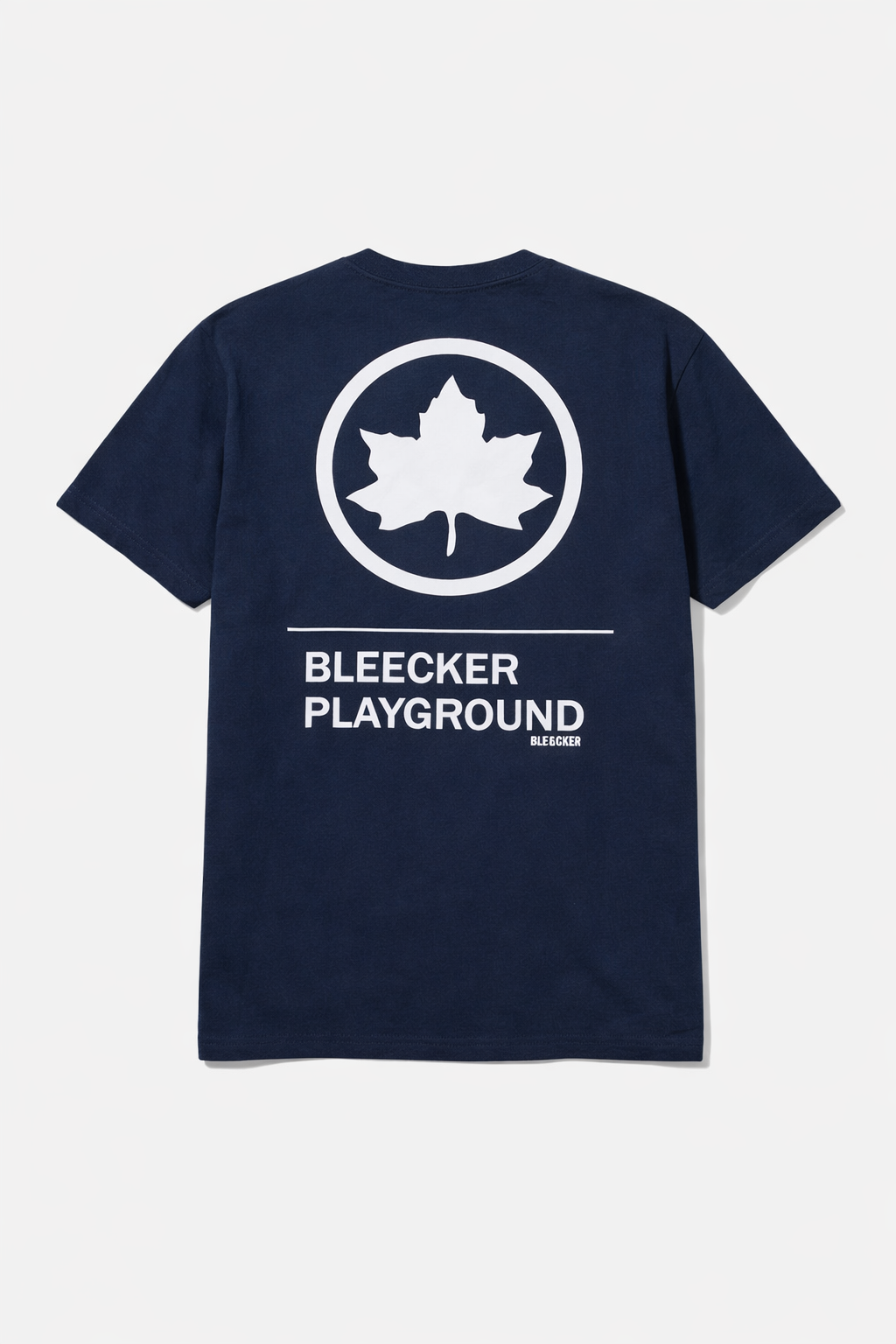Bleecker Playground Tee Navy w/ White Leaf Insignia