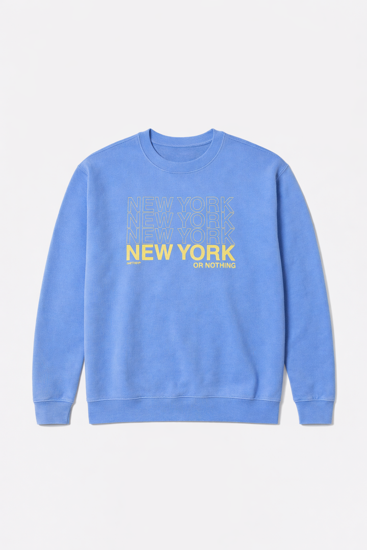 New York or Nothing Crewneck Peri/Yellow