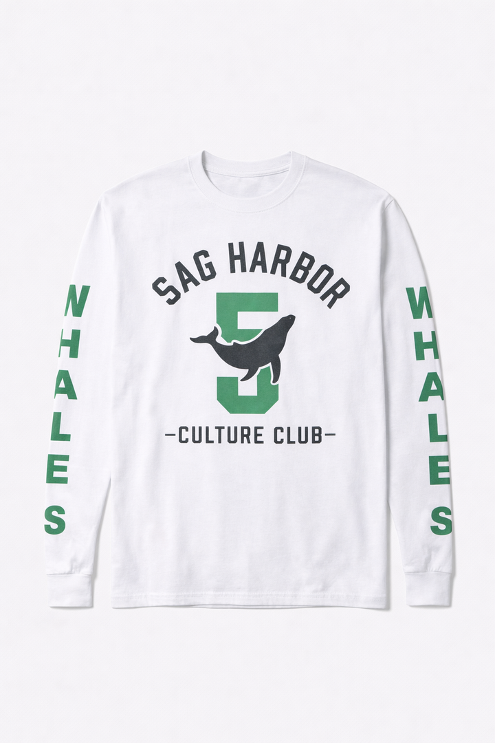 Sag Harbor Whales Long Sleeve White