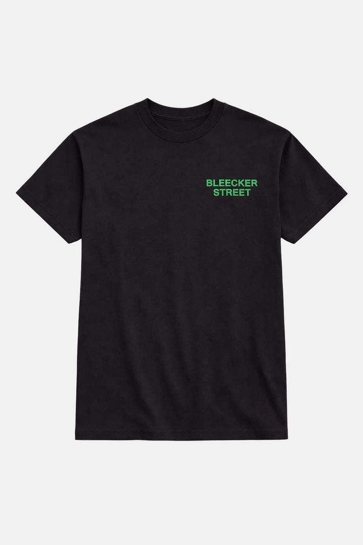 Bleecker Street “Run The Block” Tee Black w/ Green Font