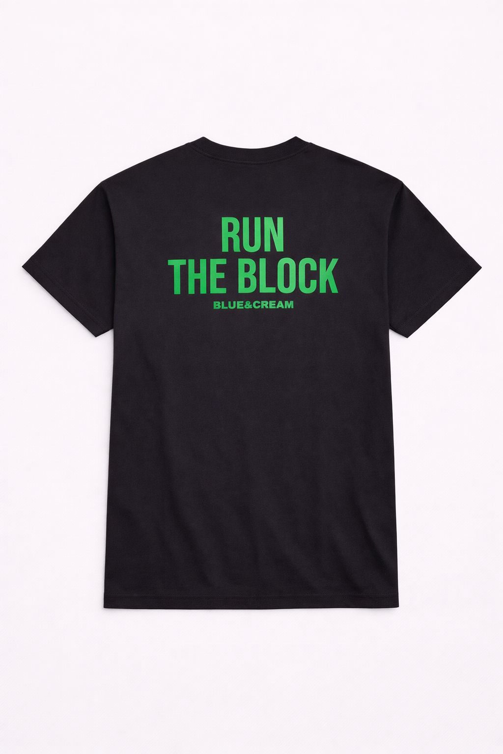 Bleecker Street “Run The Block” Tee Black w/ Green Font