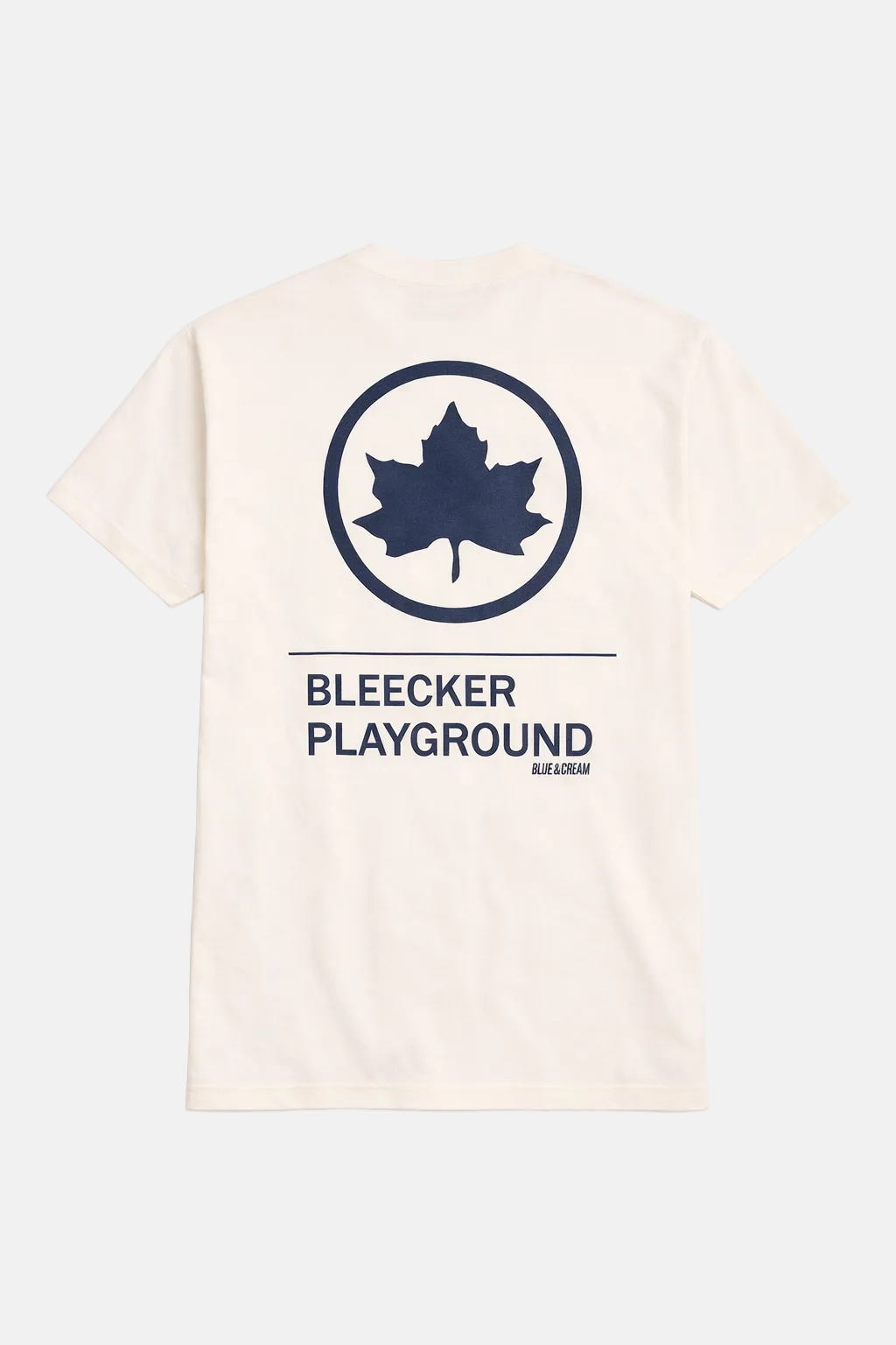 Bleecker Playground Tee Cream w/ Blue Leaf Insignia