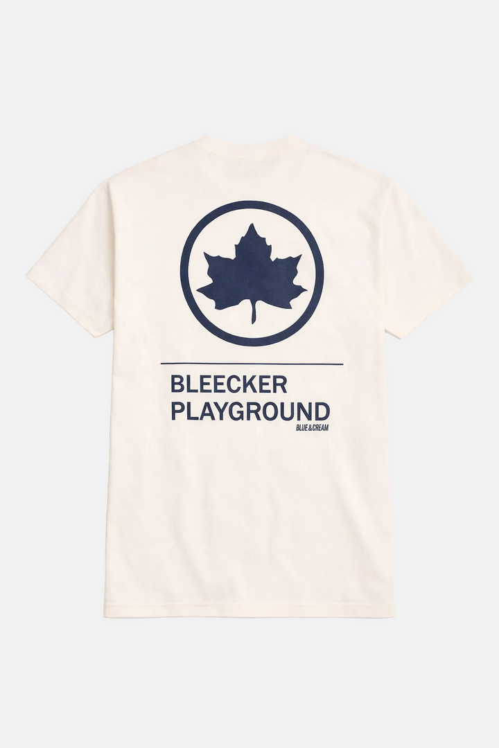 Bleecker Playground Tee Cream w/ Blue Leaf Insignia