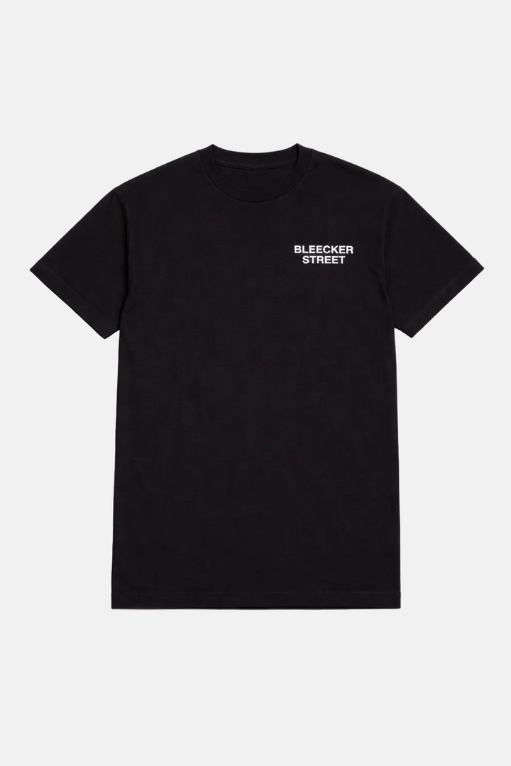 Bleecker Street “Run The Block” Tee Black w/ White Font