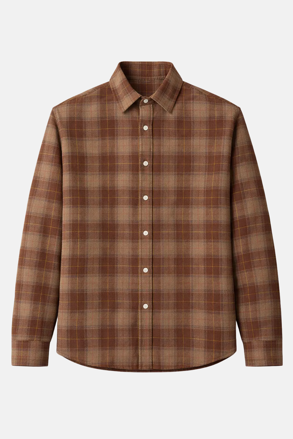 Benny Overshirt w/Quilted Lining Brown/Yellow Plaid