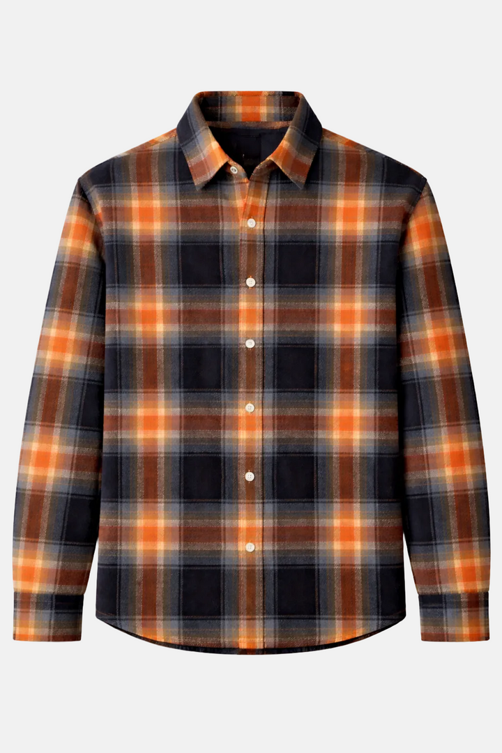 Benny Overshirt w/Quilted Lining Black/Brown Plaid