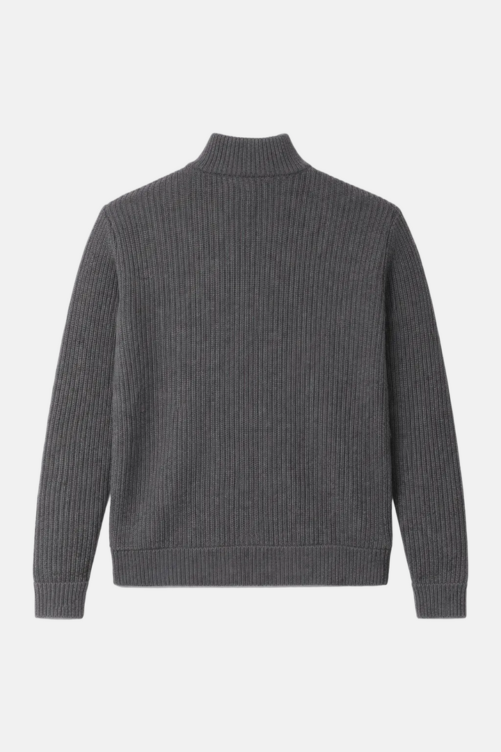 Cashmere Quilted Combo Zip Dark Grey