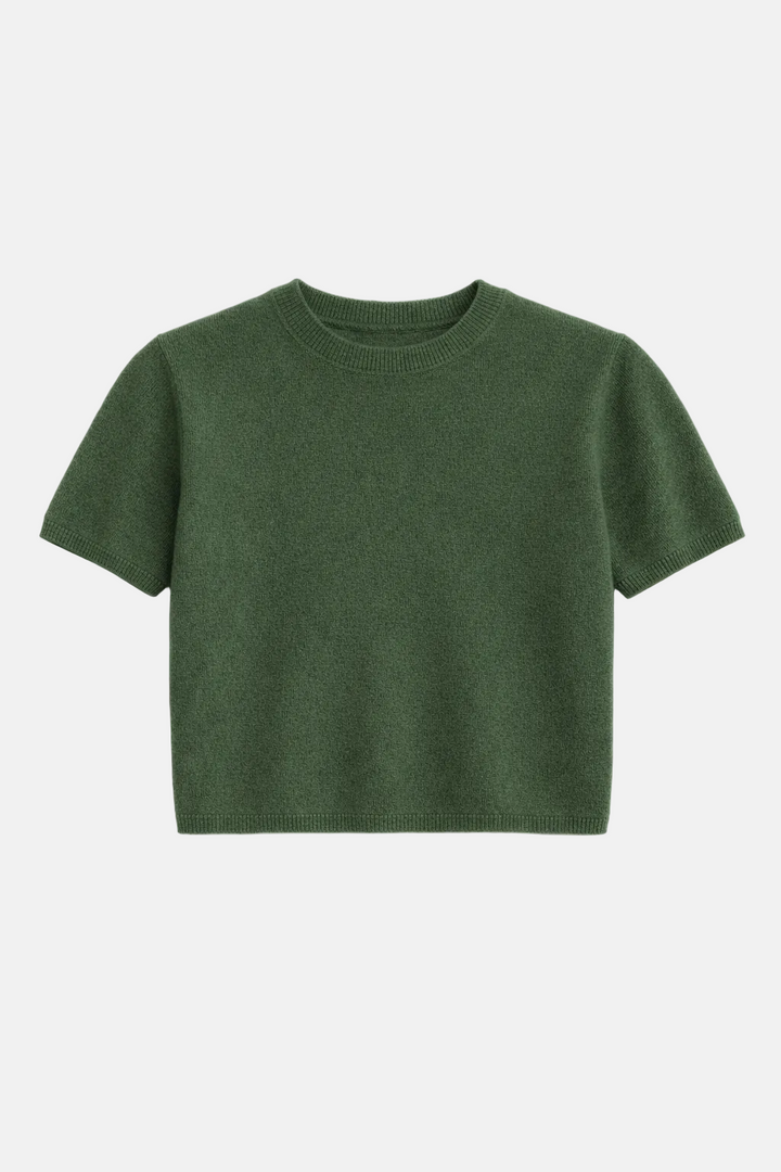 Bella Cashmere Short Sleeve Tee Avocado
