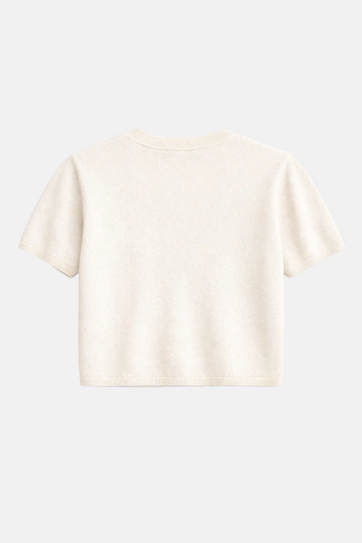 Bella Cashmere Short Sleeve Tee Ivory