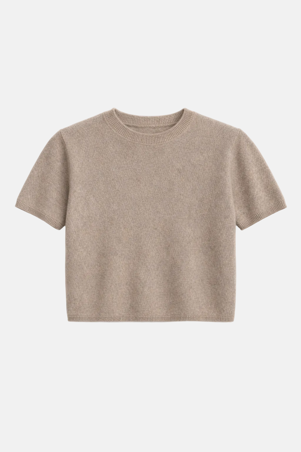 Beige t-shirt on a white background