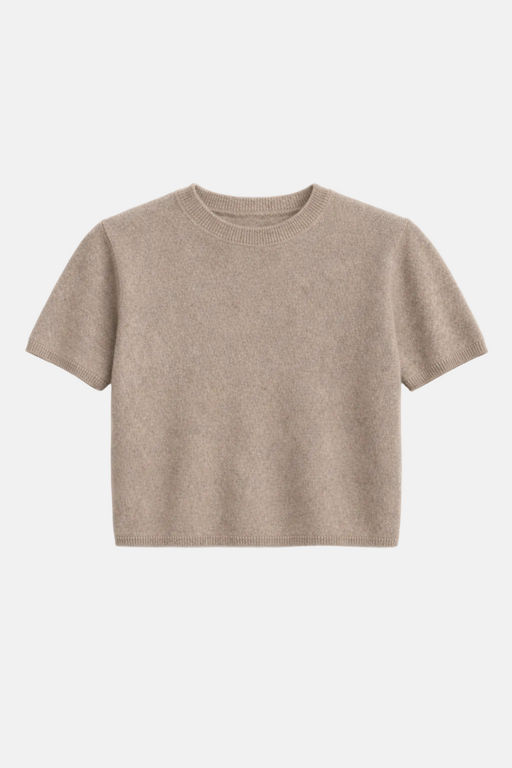 Beige t-shirt on a white background