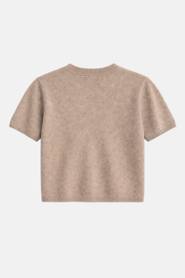Bella Cashmere Short Sleeve Tee Sand