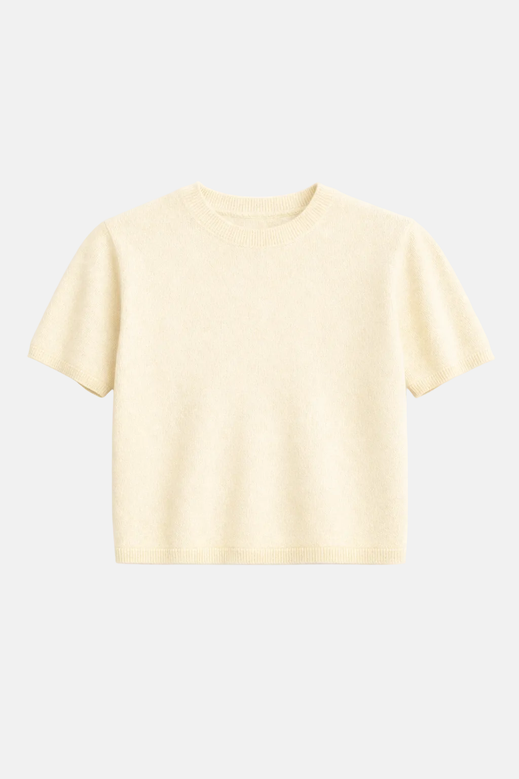 Bella Cashmere Short Sleeve Tee Pale Yellow