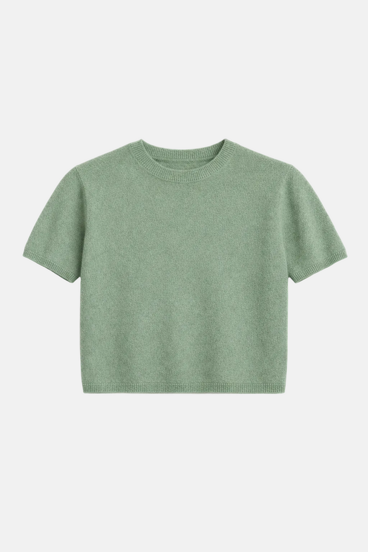 Bella Cashmere Short Sleeve Tee Sage