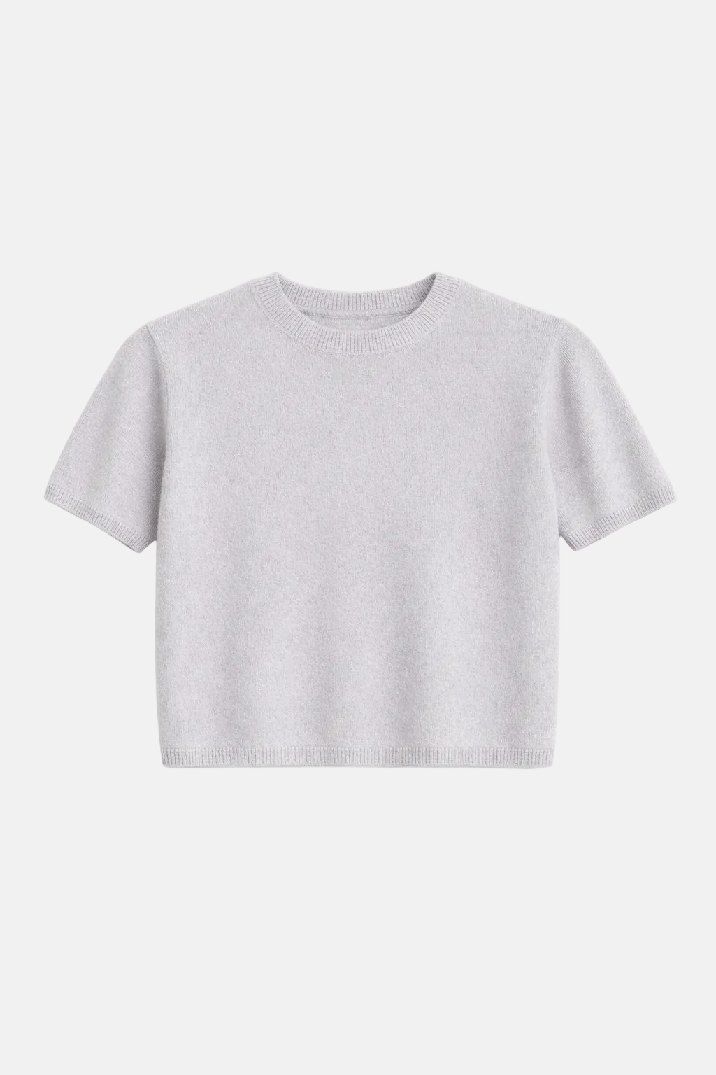 Bella Cashmere Short Sleeve Tee Pale Grey