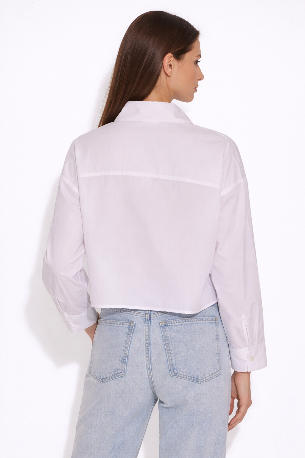 Gansett Poplin Crop Shirt White