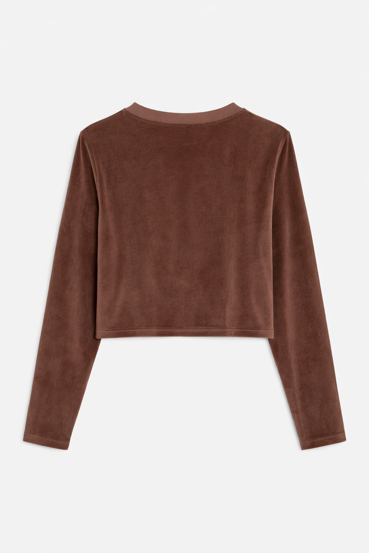 Jayne Velour Crewneck Brown