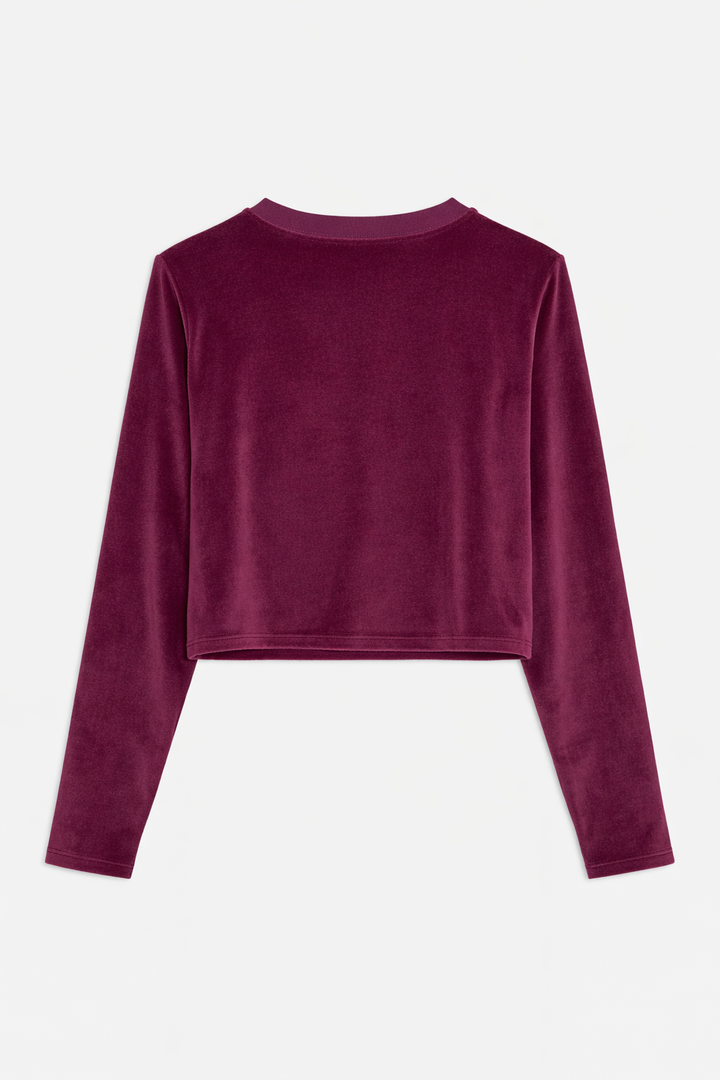 Jayne Velour Crewneck Plum