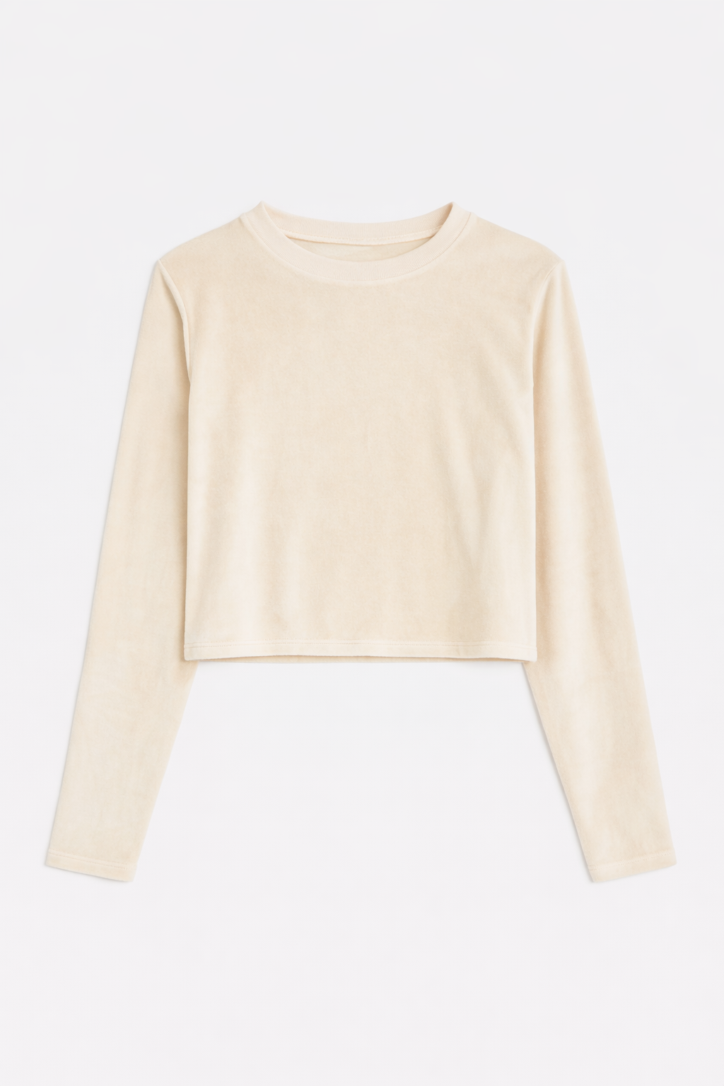 Jayne Velour Crewneck Ivory