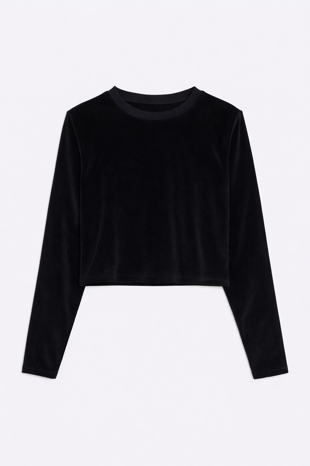 Jayne Velour Crewneck Black