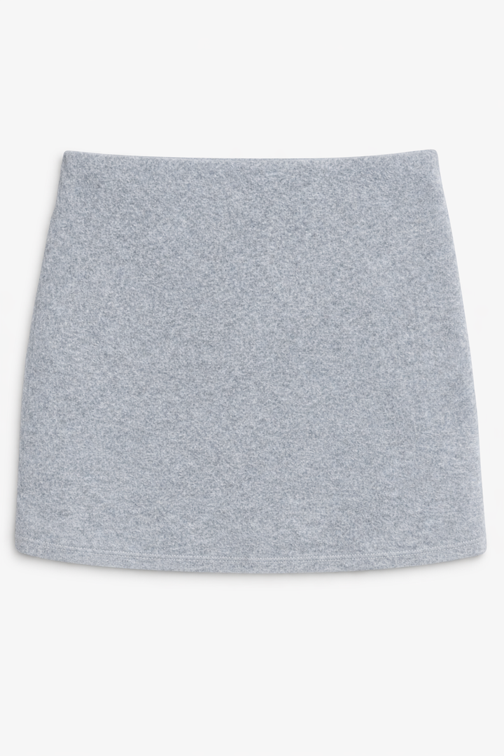 Cady Velour Mini Skirt Heather Grey