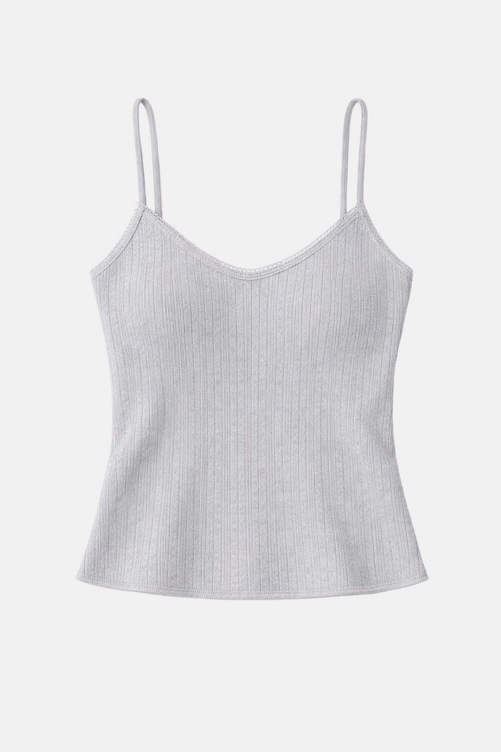 Pointelle Cami Heather Grey