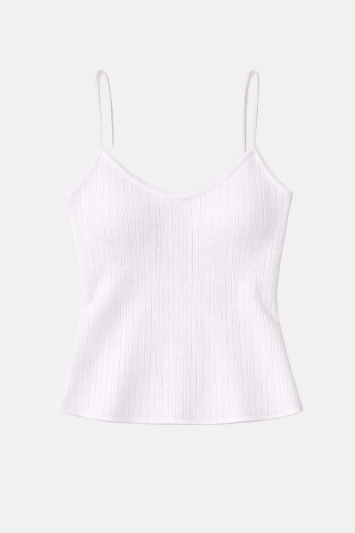 Pointelle Cami White