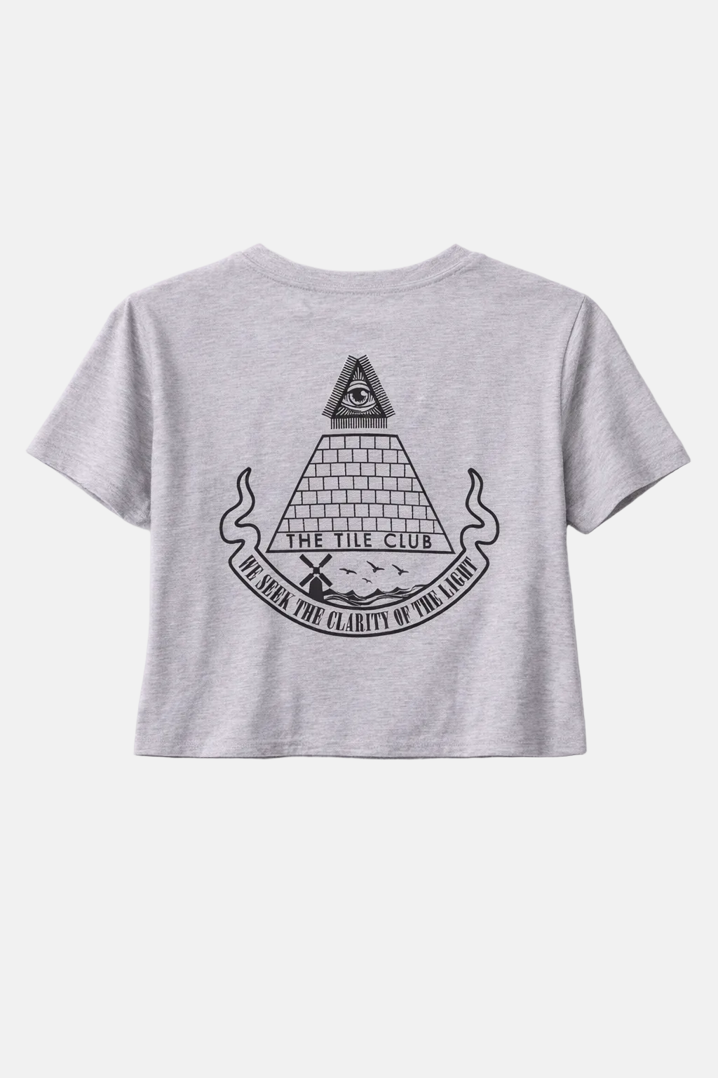 Pyramid Crop Tee Heather Grey