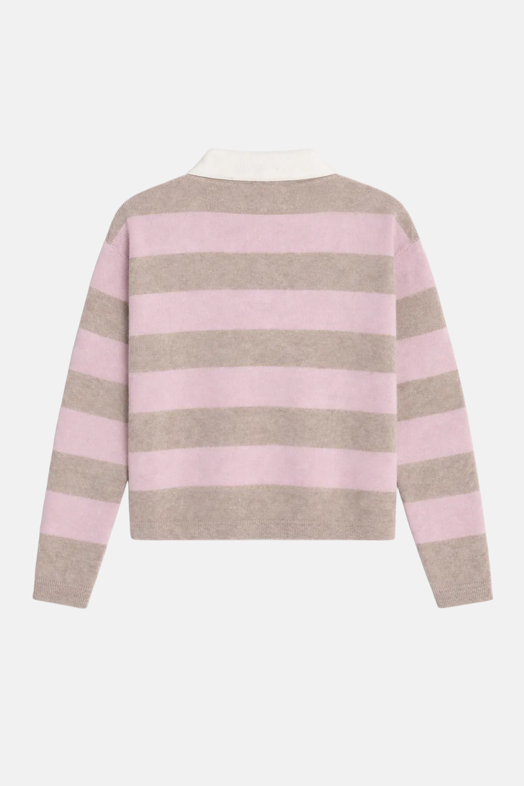 Bonnie Rugby Cropped Cashmere Sweater Sand/Rose