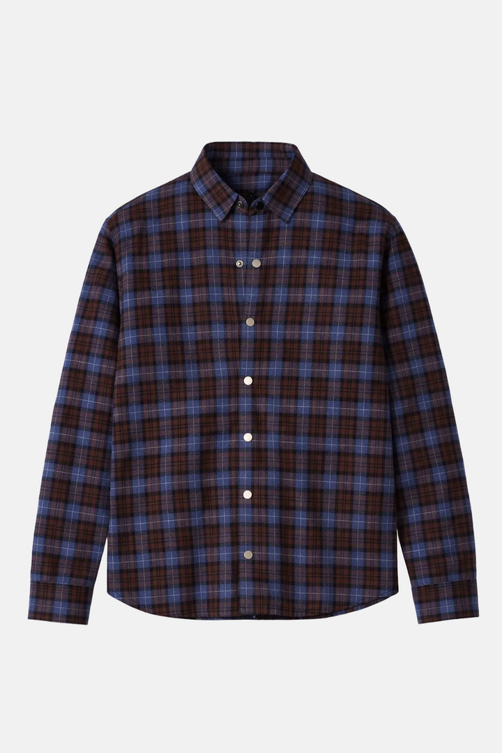 Benny Overshirt w/Quilted Lining Blue/Brown Plaid