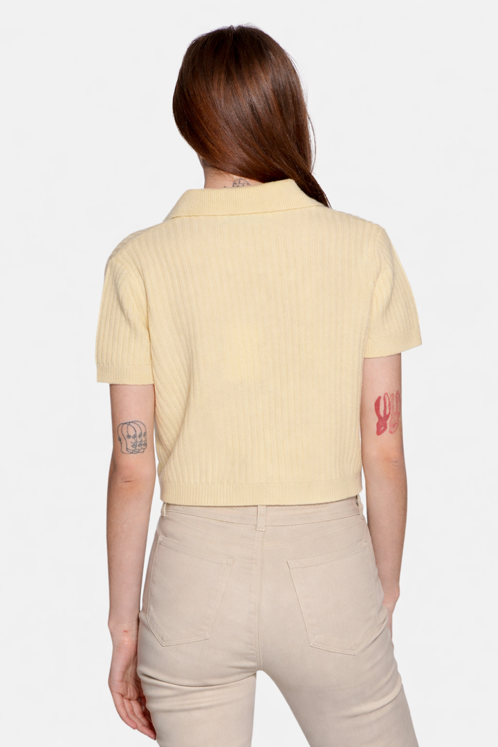 Farrah Short Sleeve Polo Pale Yellow