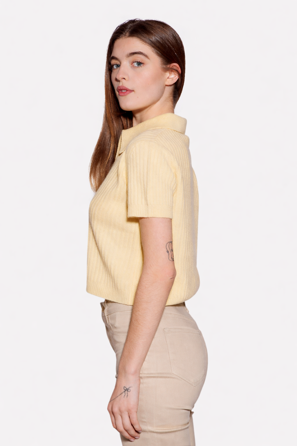 Farrah Short Sleeve Polo Pale Yellow
