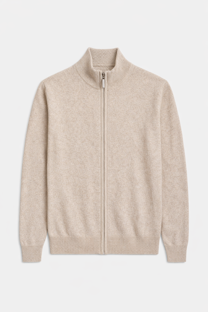 Gio Cashmere Full Zip Oatmeal