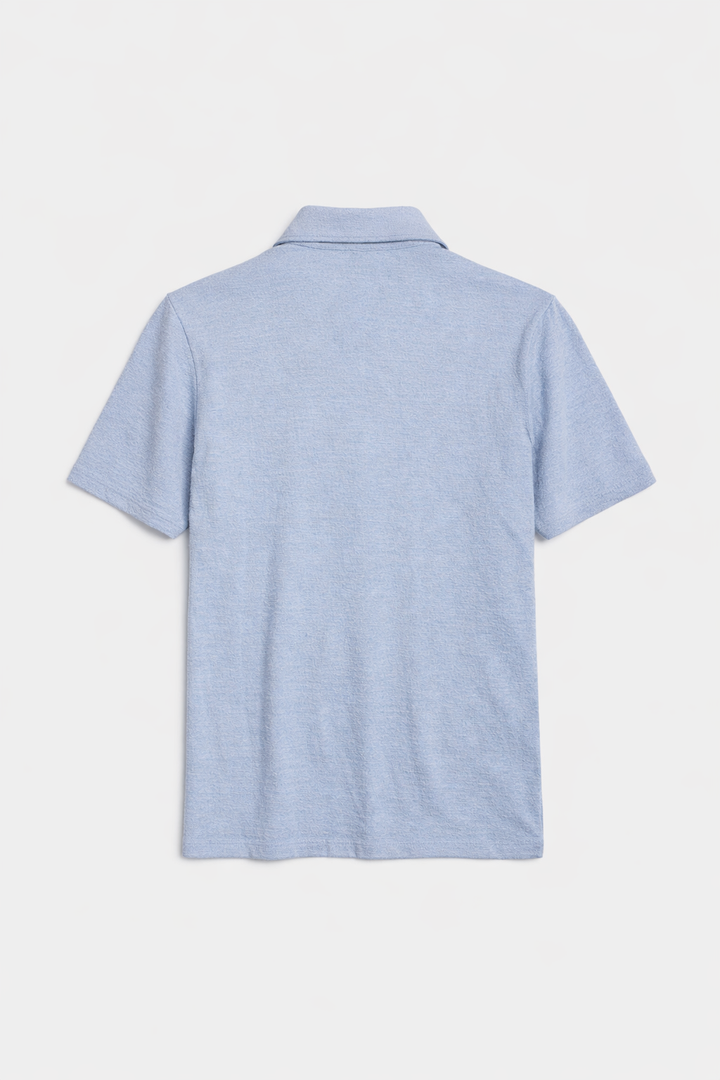 Short Sleeve Slub Buttondown Patina Blue