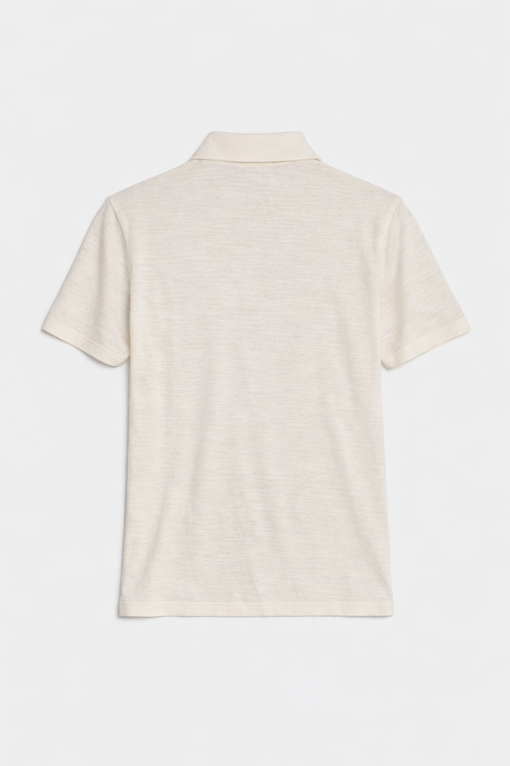 Short Sleeve Slub Buttondown Cream