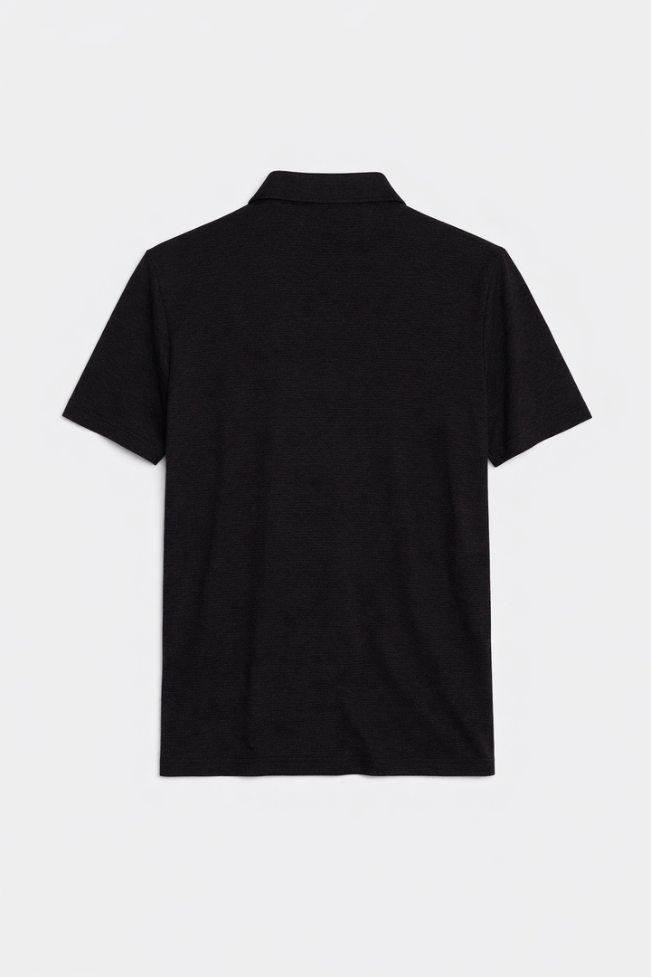 Short Sleeve Slub Buttondown Black