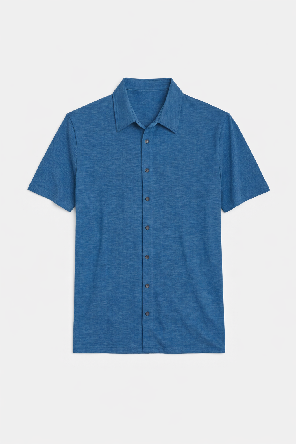 Short Sleeve Slub Buttondown Sea Blue