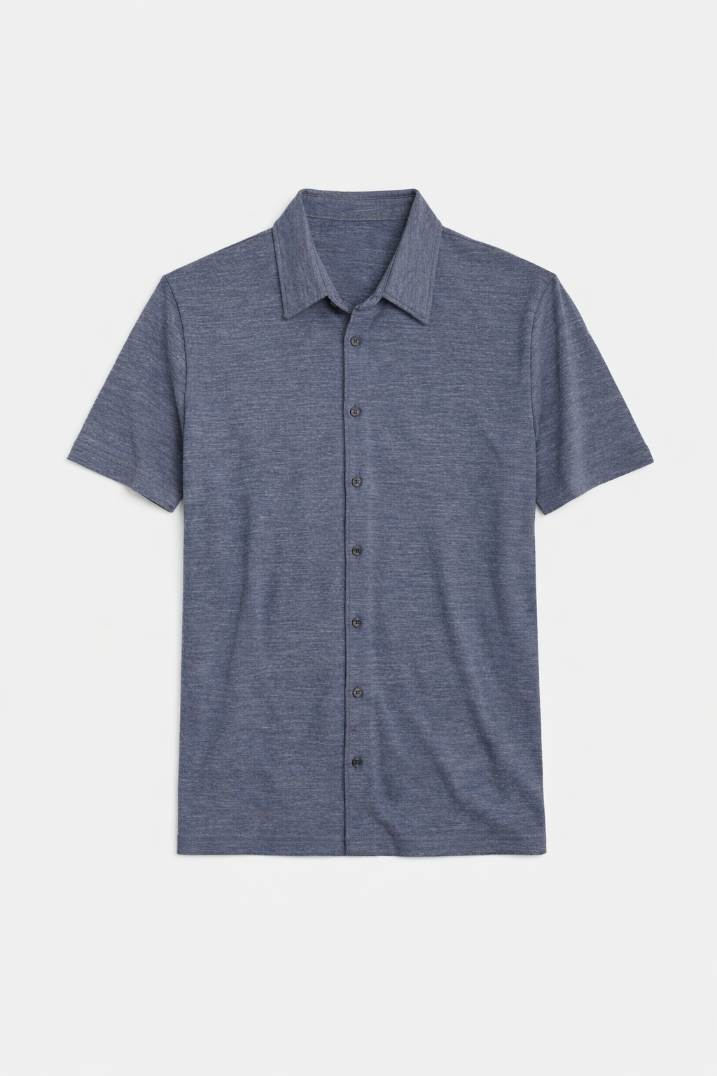 Short Sleeve Slub Buttondown Grey Heather