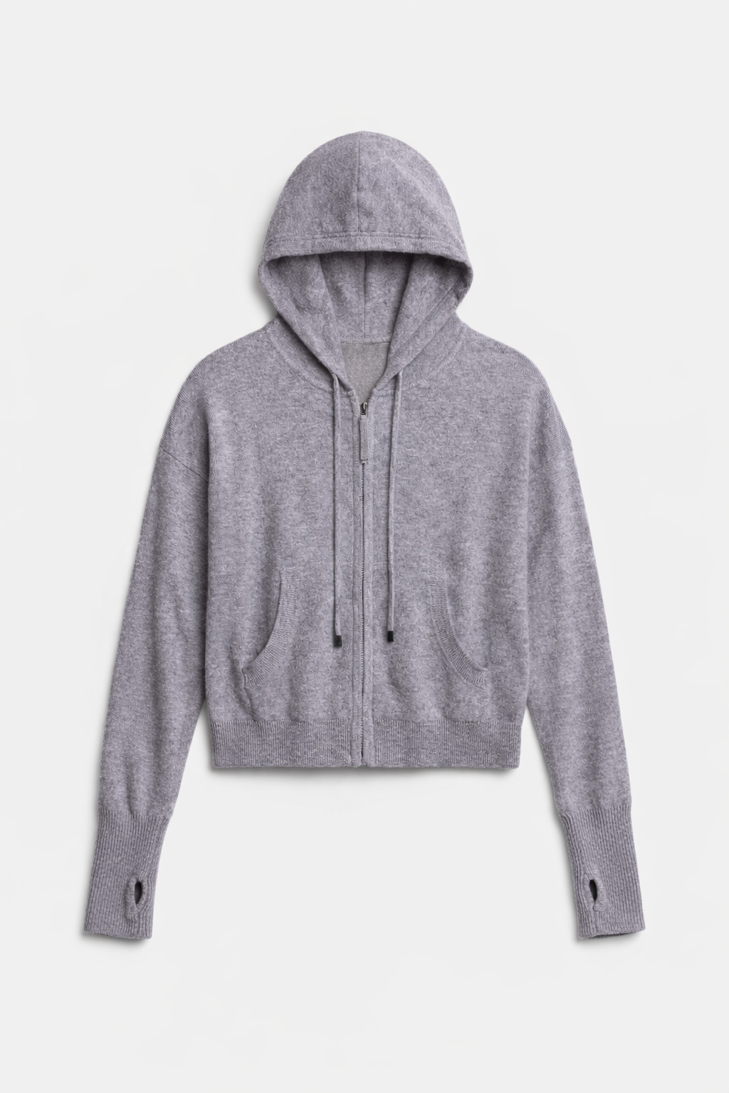 Amy Cashmere Zip Hoodie Grey