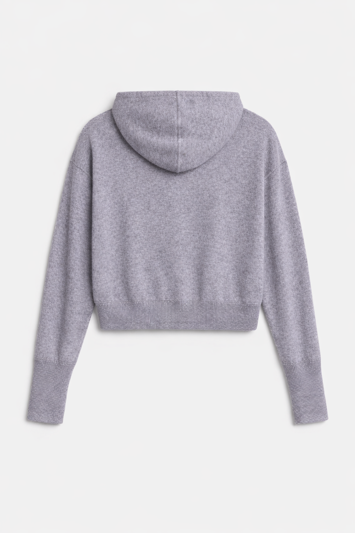 Amy Cashmere Zip Hoodie Grey