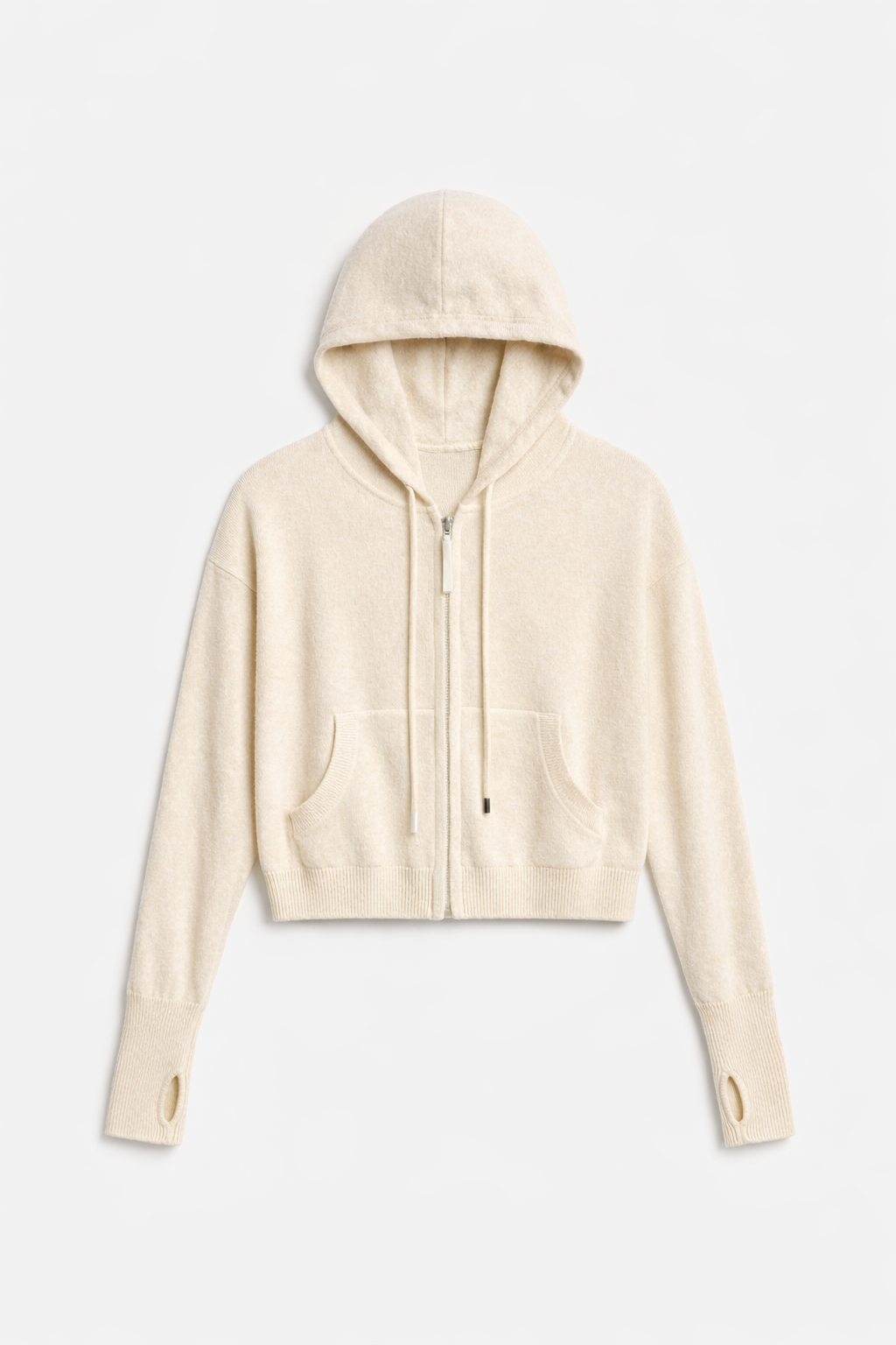 Amy Cashmere Zip Hoodie Ivory
