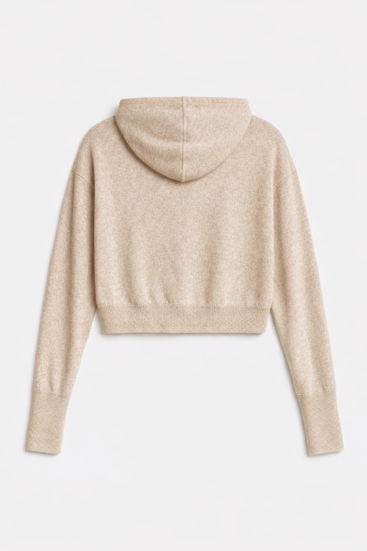 Amy Cashmere Zip Hoodie Sand