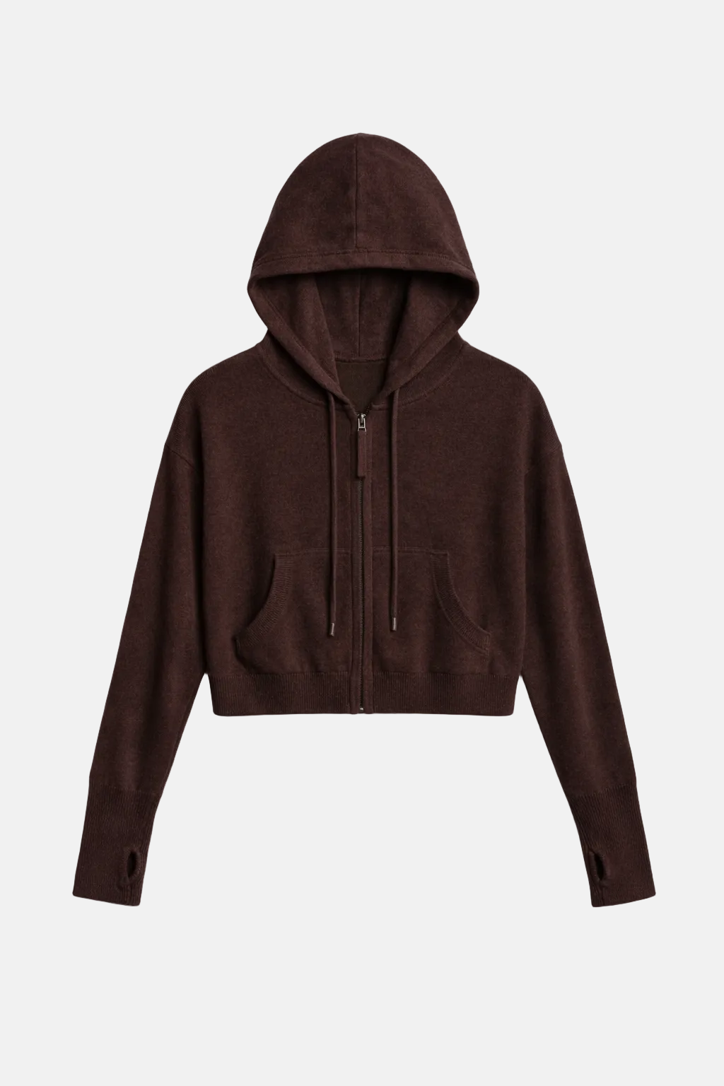 Amy Cashmere Zip Hoodie Brown