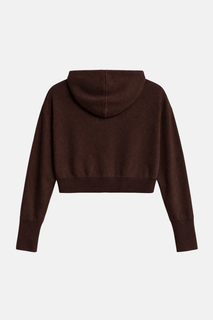 Amy Cashmere Zip Hoodie Brown