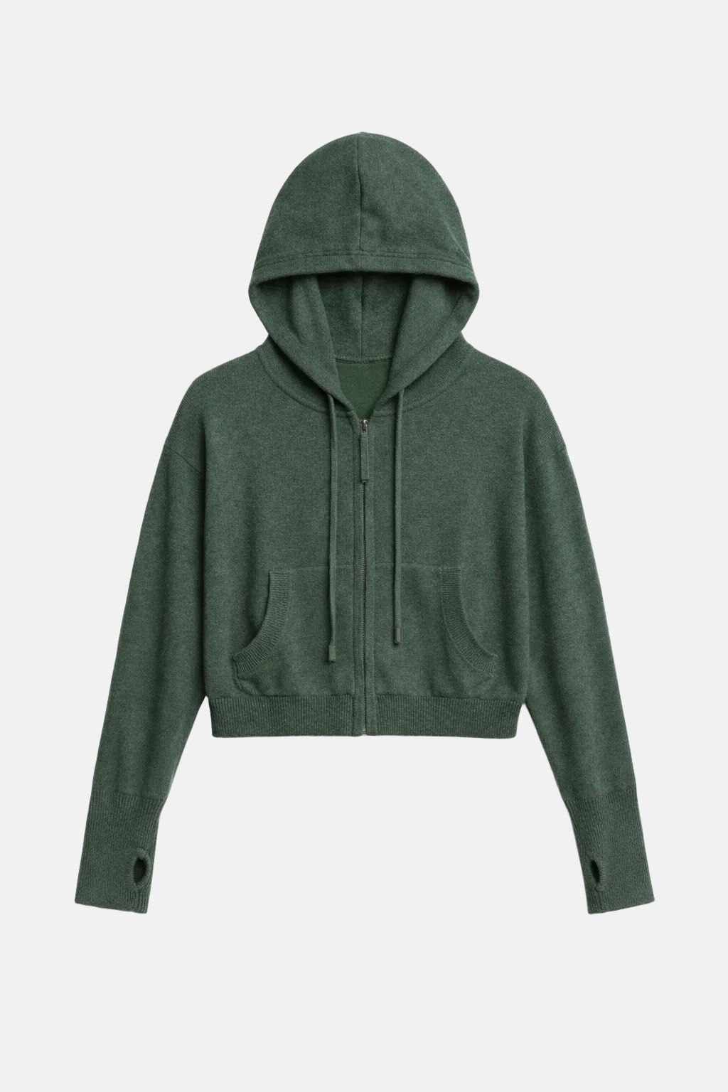 Amy Cashmere Zip Hoodie Olive