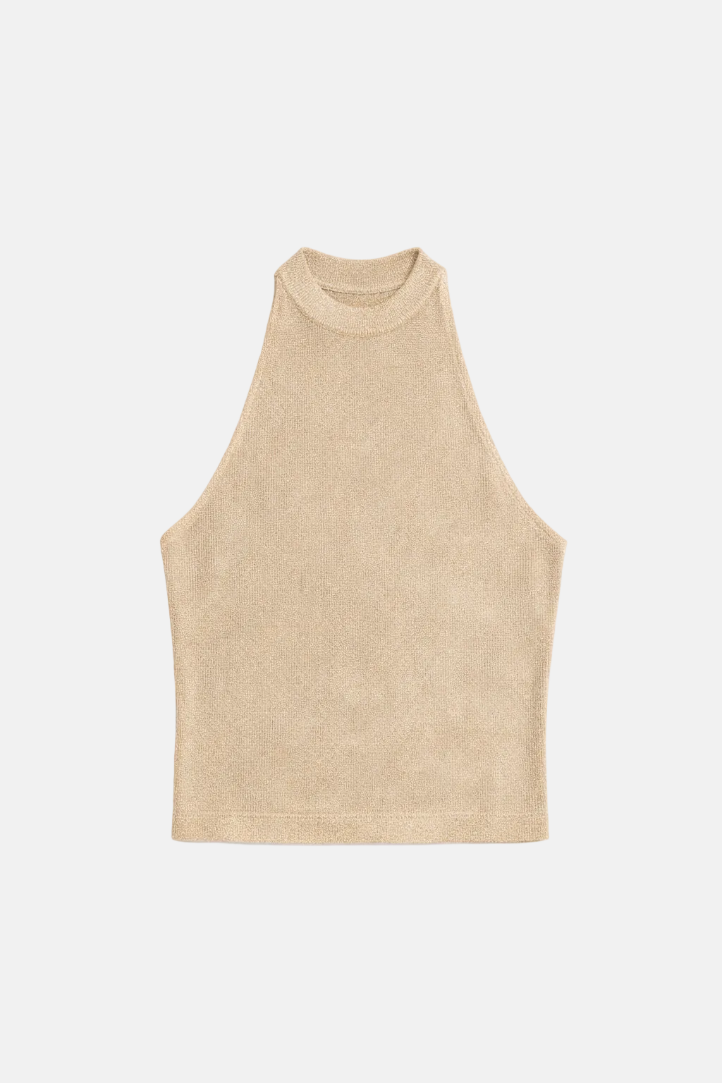 Minnie Metallic Knit Halter Top Gold