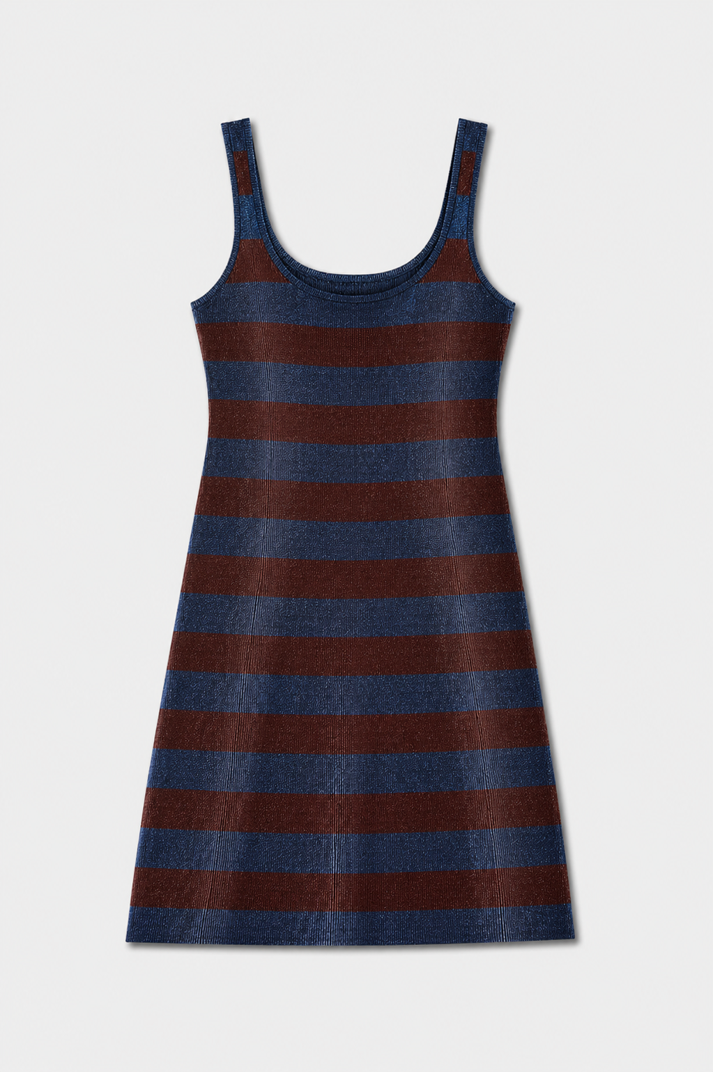Benni Metallic Knit Mini Dress Rust / Navy