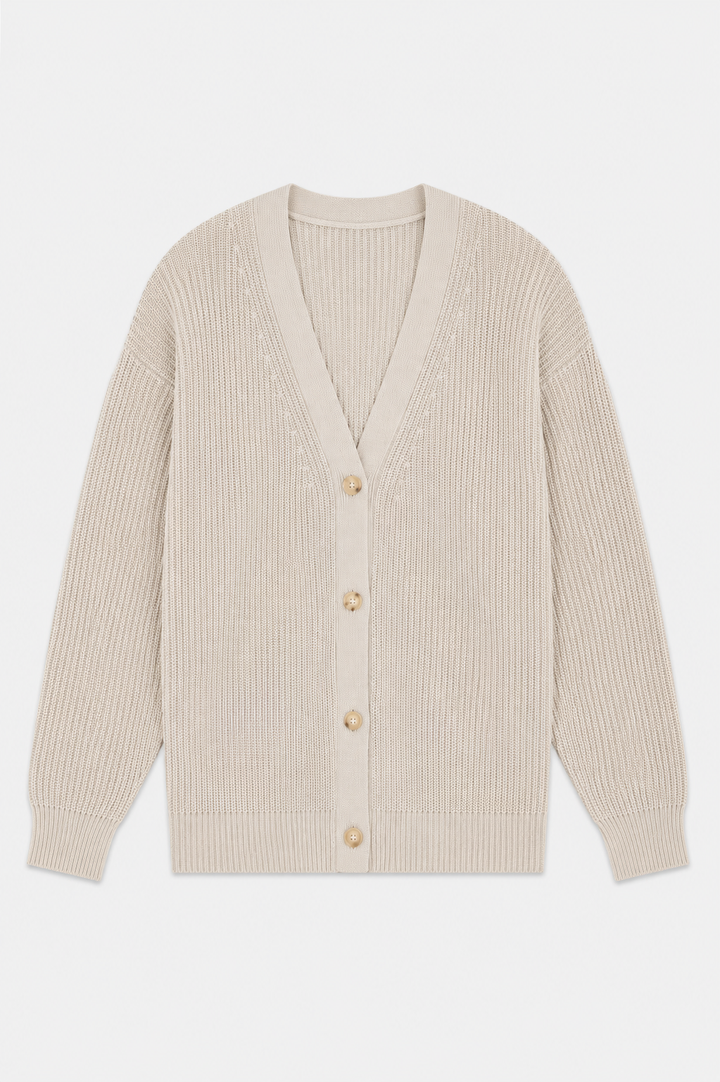 Cocoon Cotton Cardigan Beige