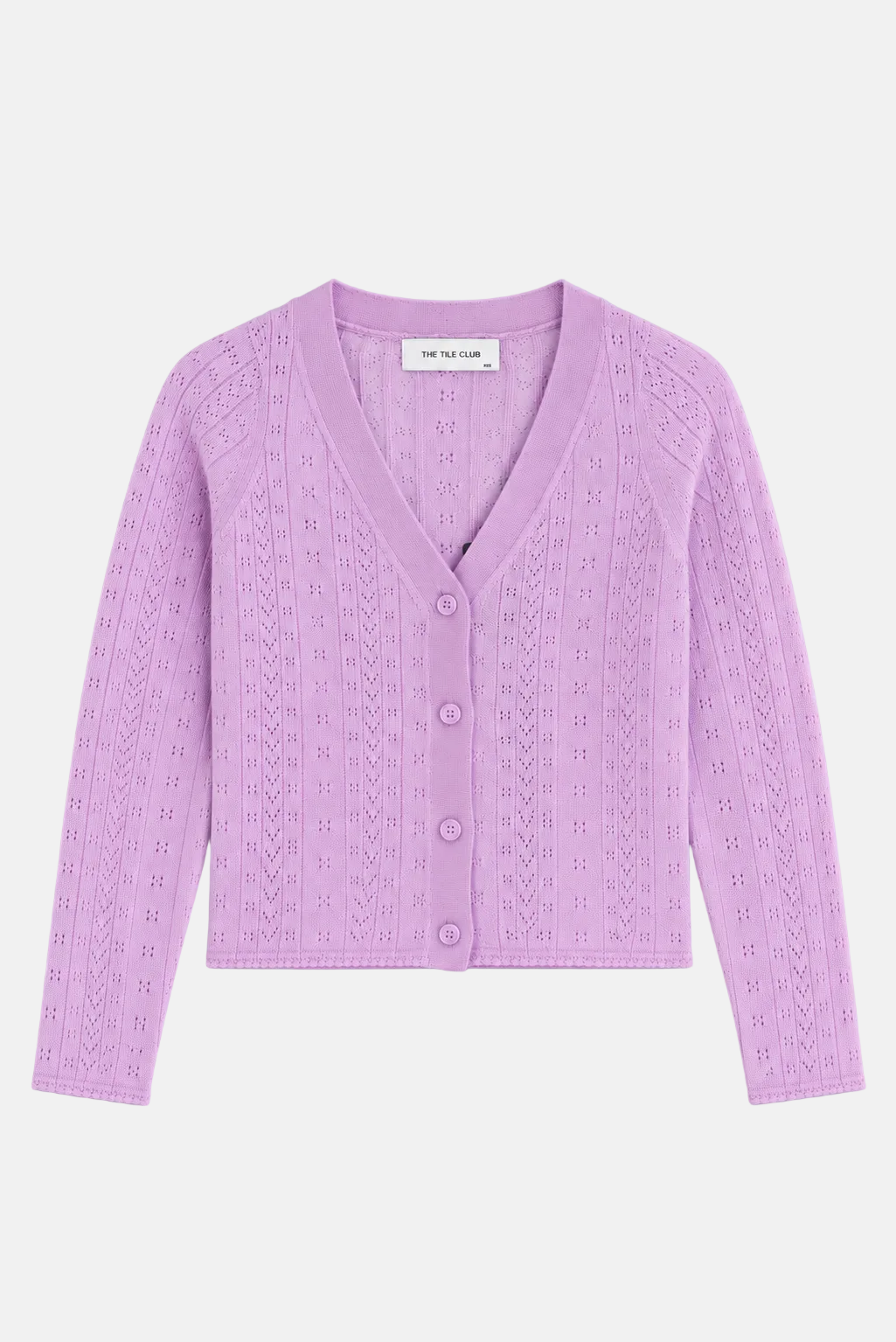 Claire Pointelle Cardigan Lilac